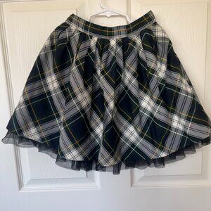 ELAND Green/Navy Plaid Skirt